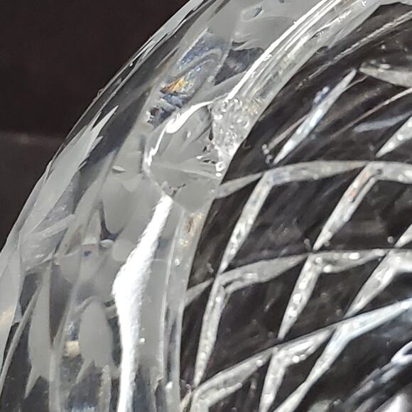 Vtg Maple Leaf Etched Rose Bowl 3.75" Round Decorative Collectible Rare - Picture 5 of 11